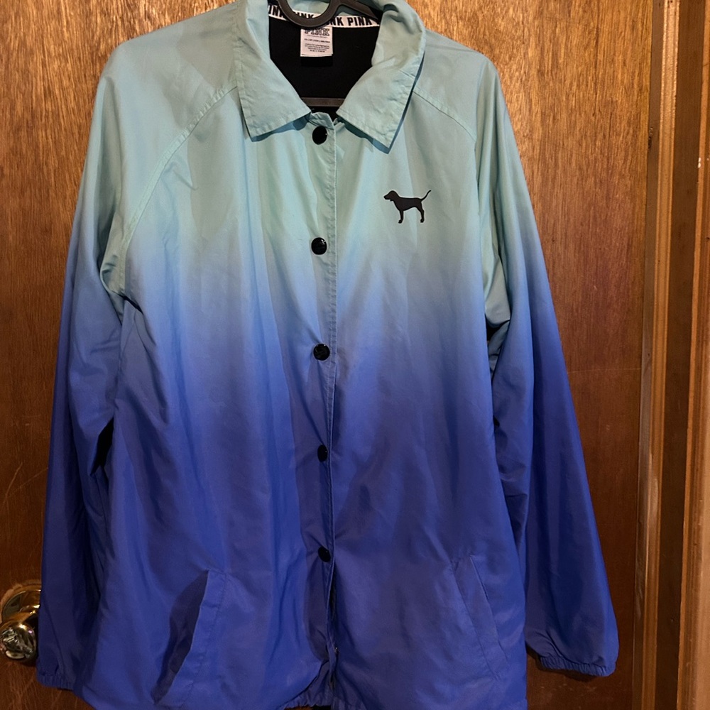 PINK Victoria's Secret Teal and Blue Gradient Jacket